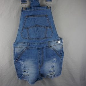 Overall Distressed Light Blue Shorts Size M